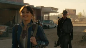 Ella Purnell and Walton Goggins in Fallout Season 2