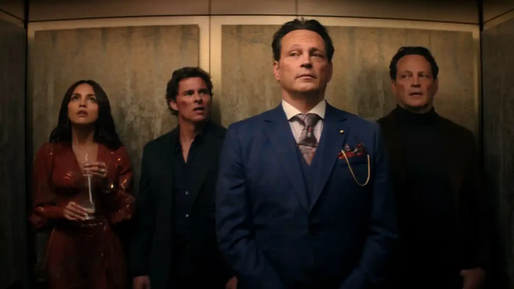 Eiza Gonzales, James Marsden, and Vince Vaughn (twice) in Mike & Nick & Nick & Alice