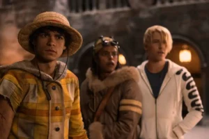 Iñaki Godoy, Jacob Romero and Taz Skylar in One Piece Season 2