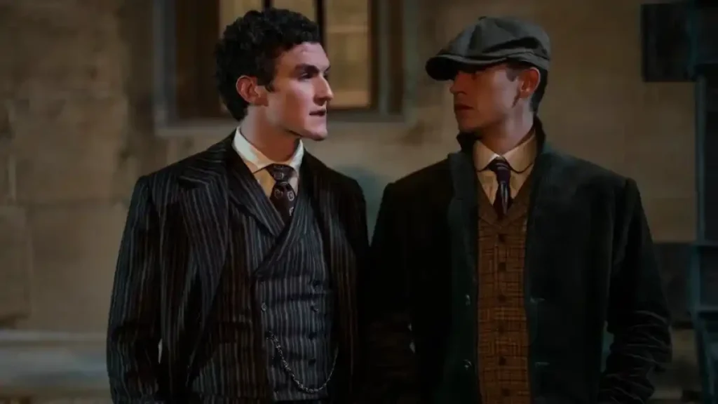 Dónal Finn and Hero Fiennes Tiffin in Young Sherlock