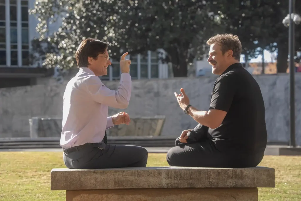 Jason Bateman and David Harbour in DTF St. Louis